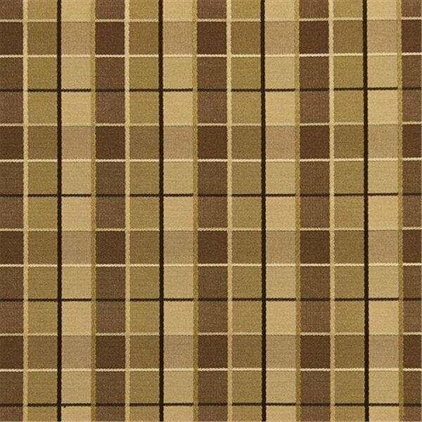 Fine-Line 54 in. Wide Brown And Green Checkered Silk Satin Upholstery Fabric FI2944356